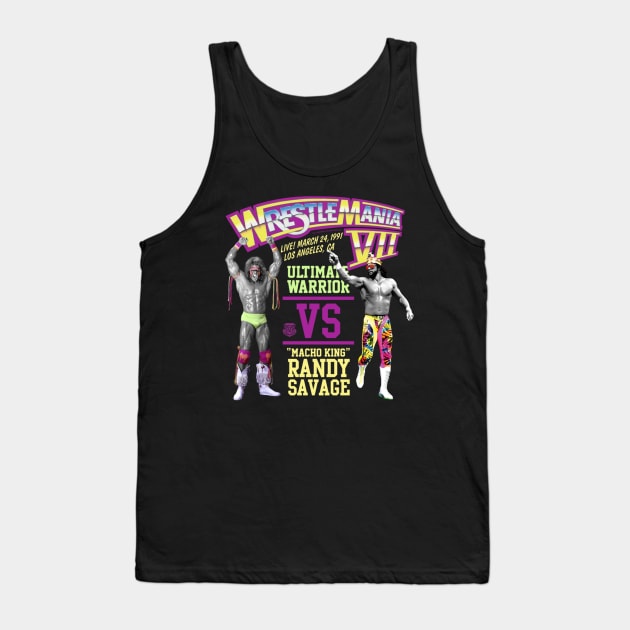 Ultimate Warrior Vs Macho Man Wrestlemania Tank Top by Holman